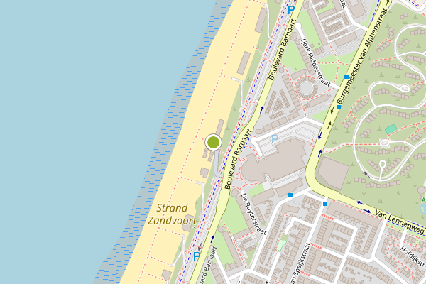 Ambulance-melding op Strandafgang Barnaart, Zandvoort op 24 mei, kaart-overzicht