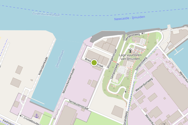 Ambulance-melding op Breskensstraat, IJmuiden op 27 mei, kaart-overzicht
