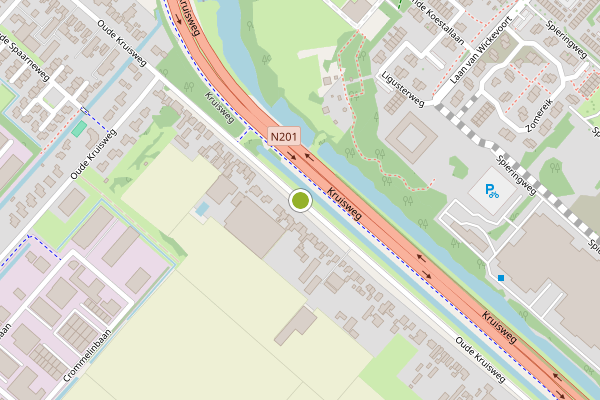 Ambulance-melding op Oude Kruisweg, Cruquius op 26 mei, kaart-overzicht