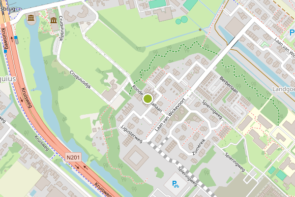 Ambulance-melding op Ronde Koestallaan, Cruquius op 24 mei, kaart-overzicht