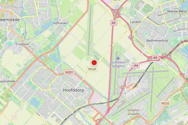 Brandweer-melding op Groningerlaan, Cruquius op 16 mei, kaart-overzicht