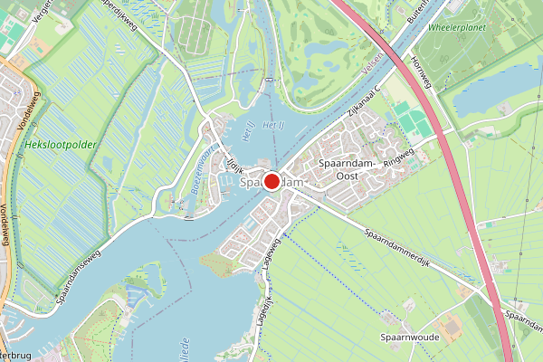 Brandweer-melding op Spaarndam op 10 december, kaart-overzicht