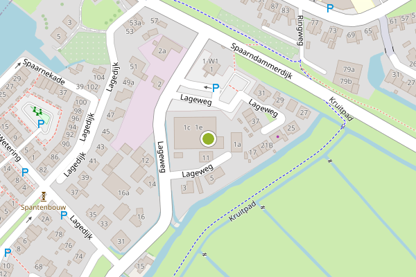 Ambulance-melding op Lageweg, Spaarndam op 16 april, kaart-overzicht