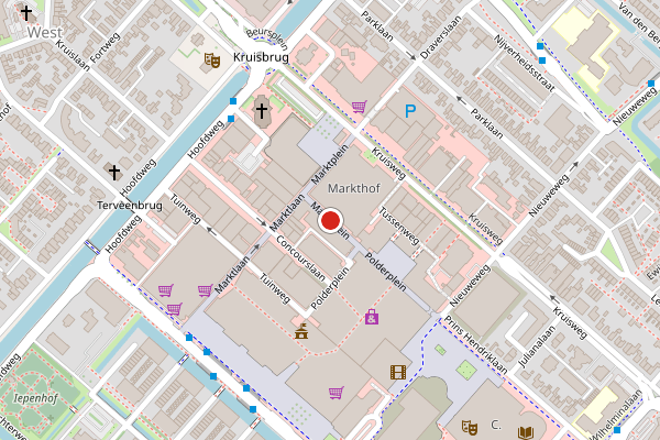 Brandweer-melding op Marktplein, Hoofddorp op 30 mei, kaart-overzicht