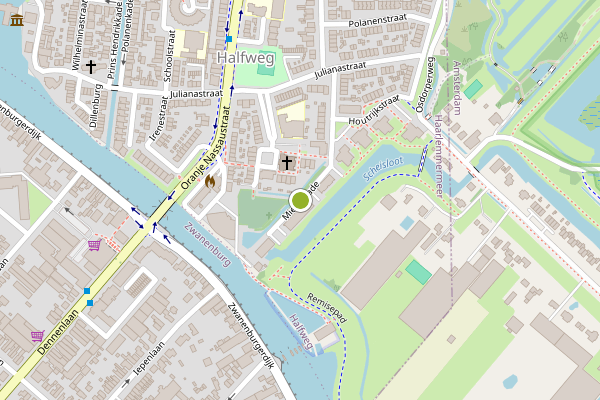 Ambulance-melding op Mientekade, Halfweg op 31 mei, kaart-overzicht