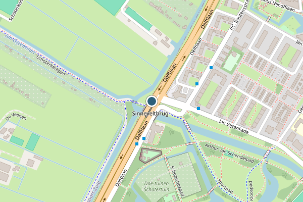 Politie-melding op Delftlaan, Haarlem op 31 mei, kaart-overzicht