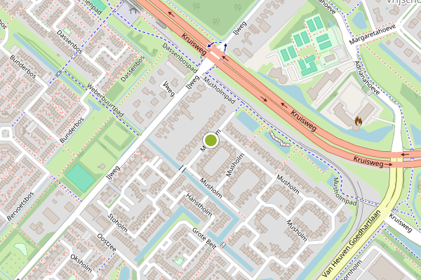 Ambulance-melding op Musholm, Hoofddorp op 31 mei, kaart-overzicht