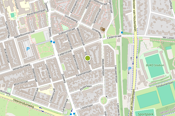 Ambulance-melding op Elzenstraat, IJmuiden op 31 mei, kaart-overzicht