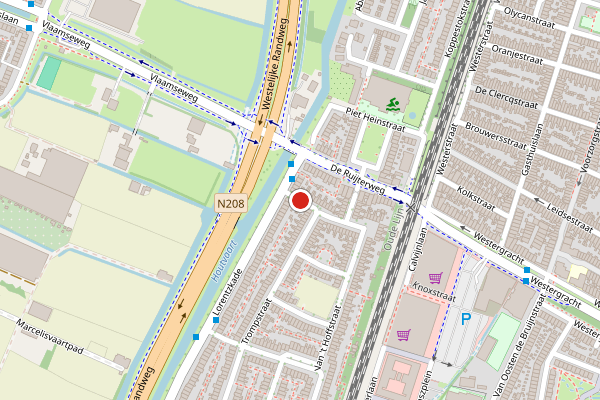 Brandweer-melding op Jan Evertsenstraat, Haarlem op 1 juni, kaart-overzicht
