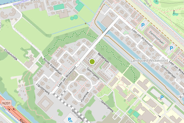 Ambulance-melding op Berberlaan, Cruquius op 31 mei, kaart-overzicht