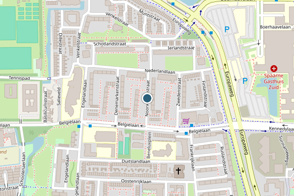 Politie-melding op Noorwegenstraat, Haarlem op 1 juni, kaart-overzicht