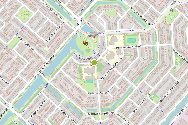 Ambulance-melding op Femina Mullerstraat, Hoofddorp op 1 juni, kaart-overzicht