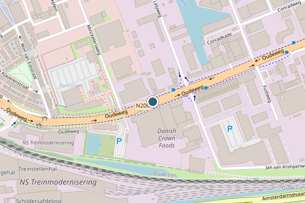 Politie-melding op Oudeweg, Haarlem op 2 juni, kaart-overzicht