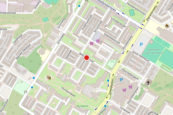 Brandweer-melding op Bellatrixstraat, IJmuiden op 2 juni, kaart-overzicht