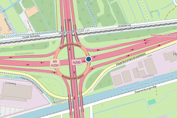 Politie-melding op Kp Rottepolderplein, Halfweg op 2 juni, kaart-overzicht