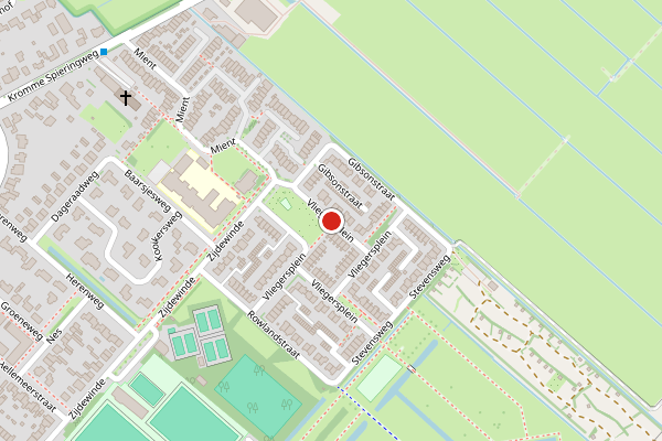 Brandweer-melding op Vliegersplein, Vijfhuizen op 2 juni, kaart-overzicht