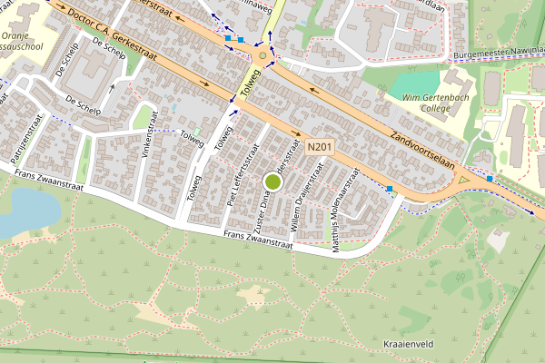Ambulance-melding op Zuster Dina Brondersstraat, Zandvoort op 3 juni, kaart-overzicht