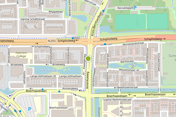 Ambulance-melding op Amerikaweg, Haarlem op 4 juni, kaart-overzicht