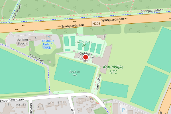 Brandweer-melding op Emauslaan, Haarlem op 5 juni, kaart-overzicht