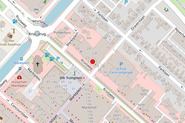 Brandweer-melding op Marktplein, Hoofddorp op 6 juni, kaart-overzicht