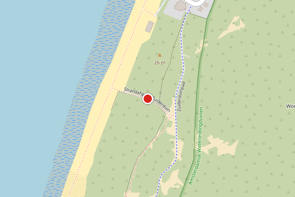Brandweer-melding op Strandafgang Zuiderduin, Zandvoort op 6 juni, kaart-overzicht