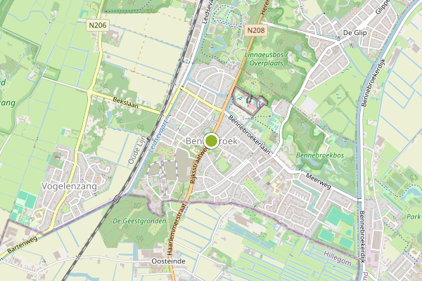 Ambulance-melding op Haarlemmerstraat, Bennebroek op 8 juni, kaart-overzicht