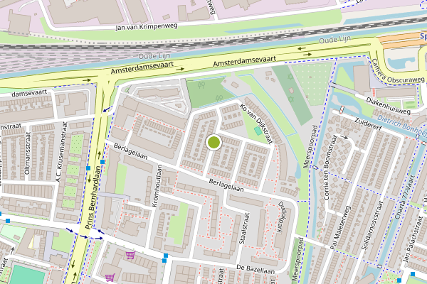 Ambulance-melding op Fien de la Marstraat, Haarlem op 8 juni, kaart-overzicht