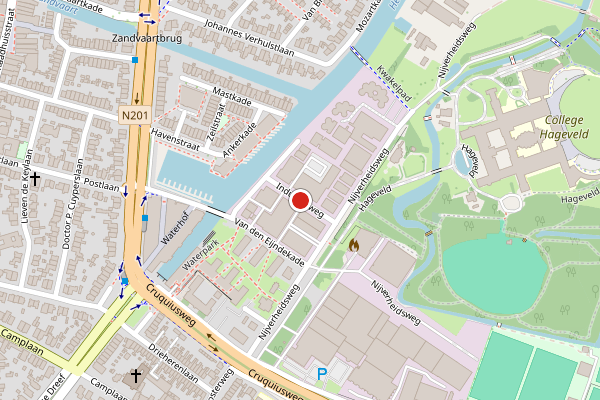 Brandweer-melding op Industrieweg, Heemstede op 8 juni, kaart-overzicht