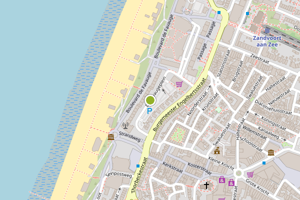 Ambulance-melding op de Favaugeplein, Zandvoort op 8 juni, kaart-overzicht