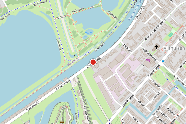 Brandweer-melding op Cruquiusdijk, Vijfhuizen op 9 juni, kaart-overzicht