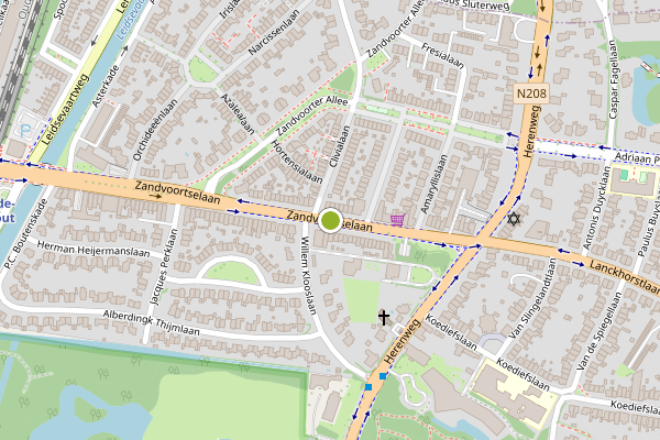 Ambulance-melding op Zandvoortselaan, Heemstede op 10 juni, kaart-overzicht
