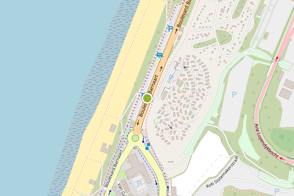 Ambulance-melding op Boulevard Barnaart, Zandvoort op 10 juni, kaart-overzicht