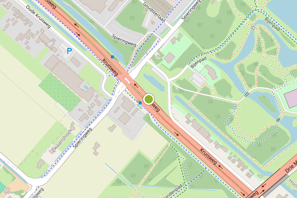 Ambulance-melding op Kruisweg, Cruquius op 11 juni, kaart-overzicht