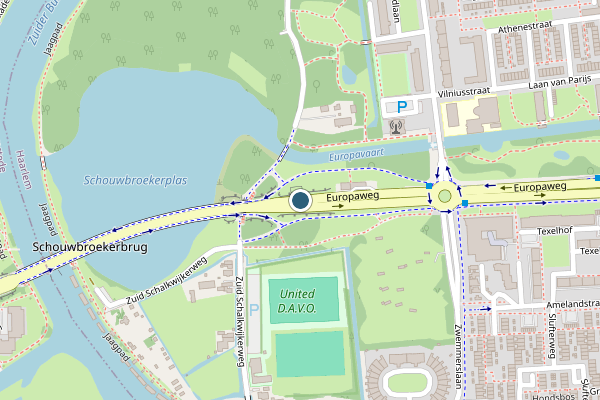 Politie-melding op Europaweg, Haarlem op 12 juni, kaart-overzicht