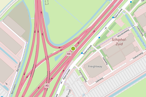 Ambulance-melding op Rijksweg A4, Hoofddorp op 12 juni, kaart-overzicht