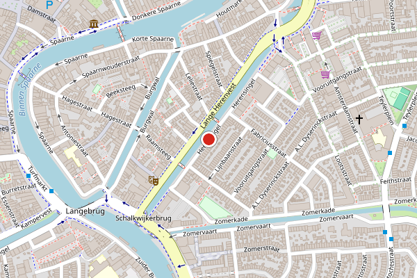 Brandweer-melding op Herensingel, Haarlem op 13 juni, kaart-overzicht
