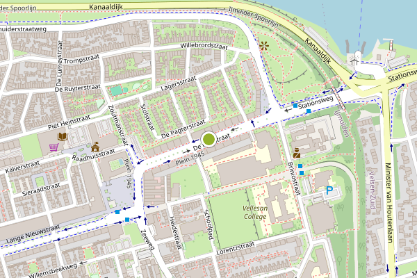 Ambulance-melding op De Noostraat, IJmuiden op 12 juni, kaart-overzicht