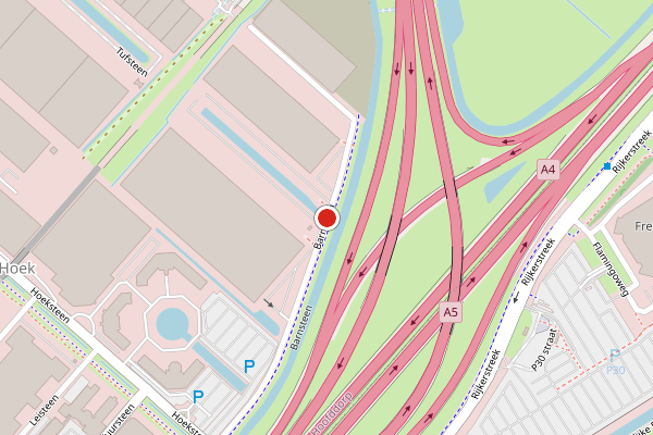 Brandweer-melding op Barnsteen, Hoofddorp op 13 juni, kaart-overzicht