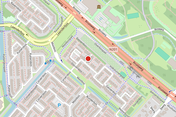 Brandweer-melding op Dassenbos, Hoofddorp op 13 juni, kaart-overzicht