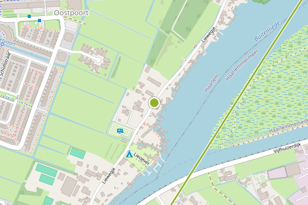 Ambulance-melding op Liewegje, Haarlem op 13 juni, kaart-overzicht