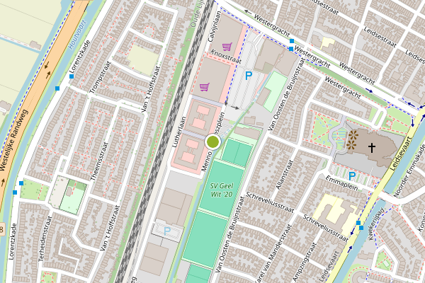 Ambulance-melding op Menno Simonszplein, Haarlem op 13 juni, kaart-overzicht