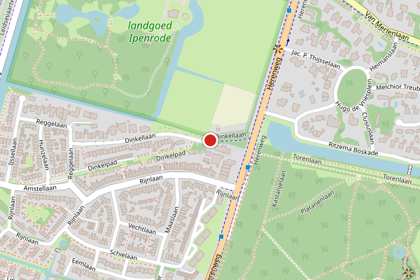 Brandweer-melding op Dinkellaan, Heemstede op 13 juni, kaart-overzicht