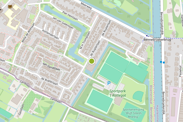 Ambulance-melding op Meerwijkhof, Bennebroek op 13 juni, kaart-overzicht