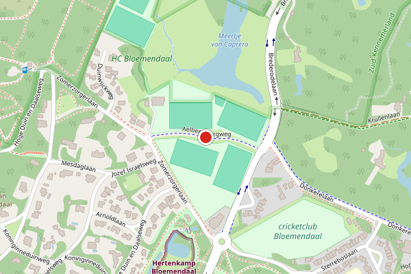 Brandweer-melding op Aelbertsbergweg, Bloemendaal op 13 juni, kaart-overzicht