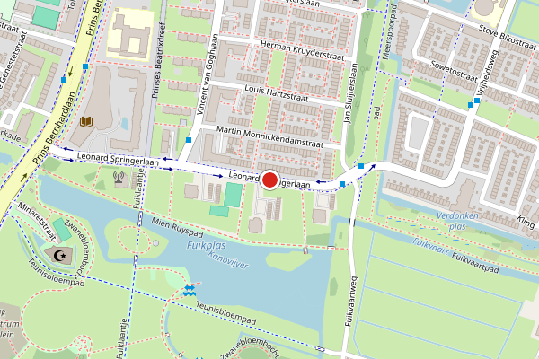 Brandweer-melding op Leonard Springerlaan, Haarlem op 15 juni, kaart-overzicht