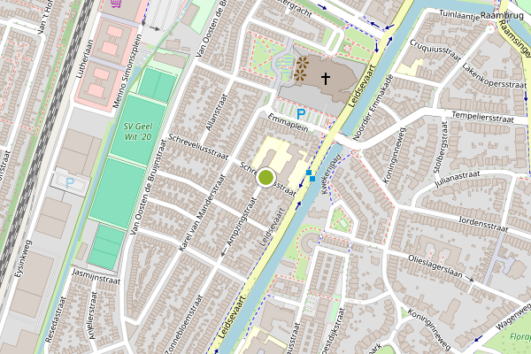Ambulance-melding op Schreveliusstraat, Haarlem op 14 juni, kaart-overzicht