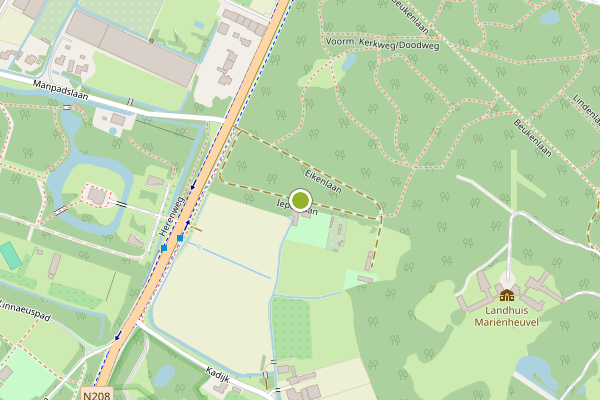 Ambulance-melding op Iepenlaan, Heemstede op 15 juni, kaart-overzicht