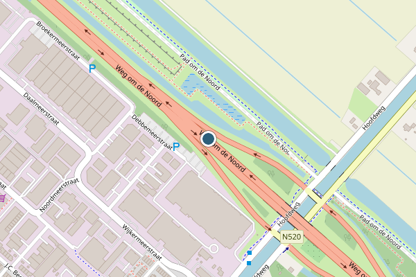 Politie-melding op Weg om de Noord, Hoofddorp op 15 juni, kaart-overzicht
