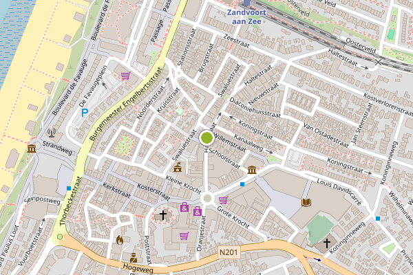 Ambulance-melding op Haltestraat, Zandvoort op 15 juni, kaart-overzicht