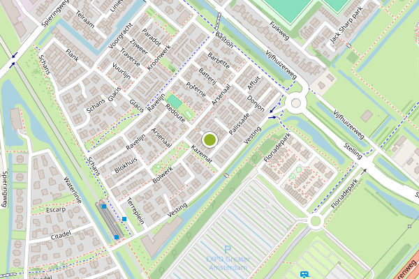 Ambulance-melding op Palissade, Vijfhuizen op 16 juni, kaart-overzicht